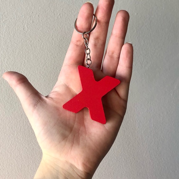 Red Letter X Keychain - Picture 3 of 4